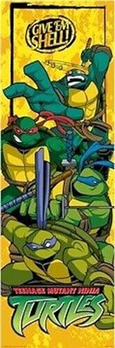 TEENAGE MUTANT NINJA TURTLES ~ GIVE EM SHELL ~ 12x36 SLIM SIZE POSTER ~ TMNT For Cheap