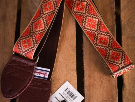 Souldier Rustic Guitar Strap Bordeaux Orange Supply