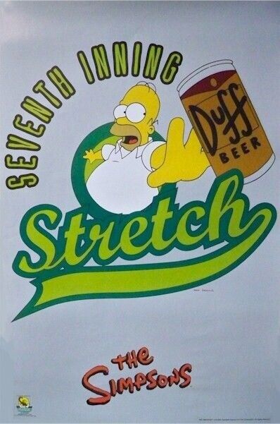 THE SIMPSONS ~ HOMER 7 INNING STRETCH 22x34 CARTOON POSTER Matt Groenig Beer TV For Cheap