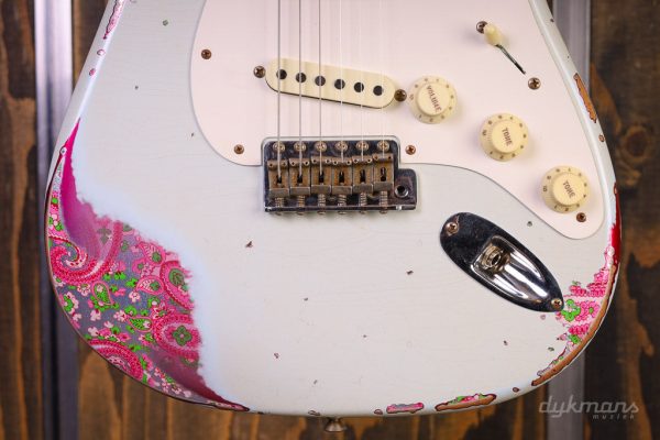 Fender Custom Shop Limited Edition Mischief Maker - Heavy Relic - Super Faded Aged Sonic Blue Over Pink Paisley For Cheap