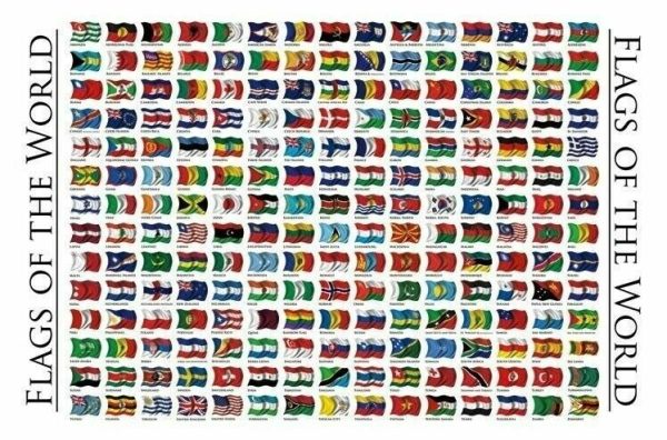 210 FLAGS OF THE WORLD 22x34 Earth Flag Countries Flag NEW ROLLED! Discount