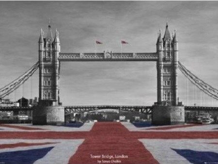 TANYA CHALKIN ~ TOWER BRIDGE 24x36 PHOTOGRAPHY POSTER Union Jack NEW ROLLED! For Cheap