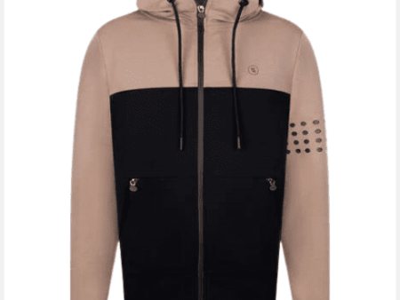 By VP Zip Jacket Taupe Black Discount