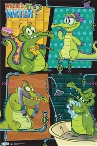 WHERE S MY WATER? ~ SWAMPY BATH ~ 22x34 VIDEO GAME POSTER App Alligator Hot on Sale