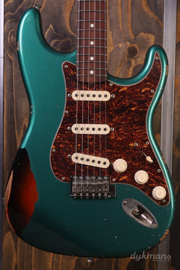 Del-Tone 60 s S-Style Sherwood Green Over Sunburst Hot on Sale