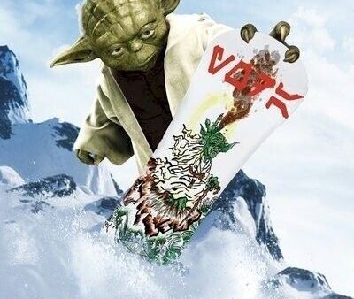 STAR WARS ~ YODA SNOWBOARDING ~ 24x36 MOVIE POSTER Saga Snowboard Frank Oz Online Hot Sale