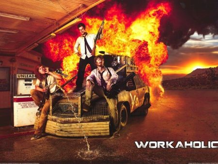 WORKAHOLICS ~ GAS STATION EXPLOSION ~ 24x36 TV POSTER ~ NEW ROLLED! For Sale